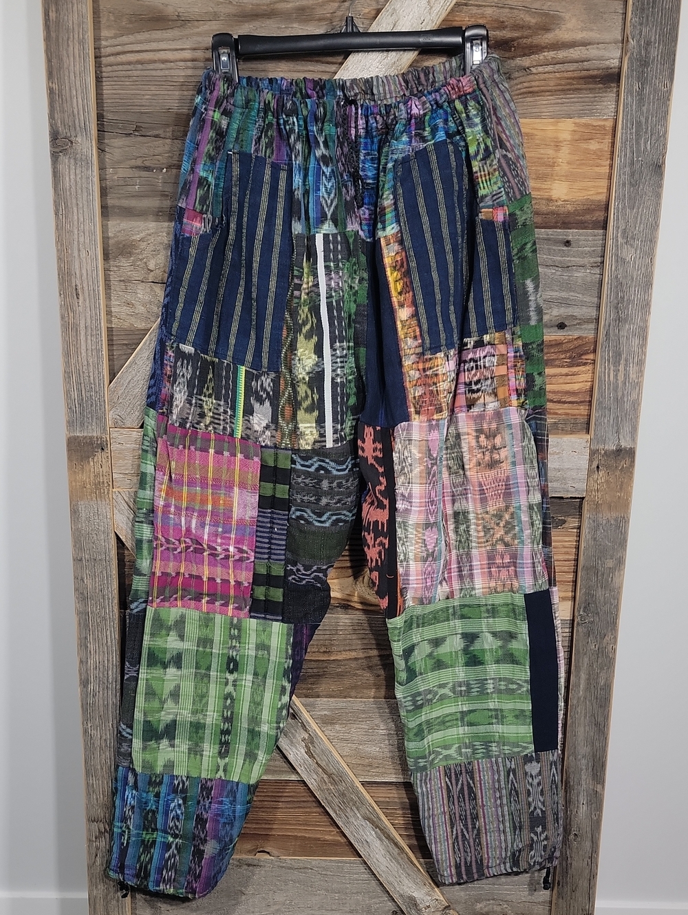 Handmade Guatamalan Huipil Woven Patchwork Pants - Picture 3 of 10